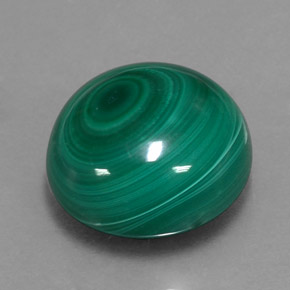 15.44캐럿 천연 여러 가지 빛깔의 녹색 말라카이트, 라운드 컷, 14.14 mm, 불투명체