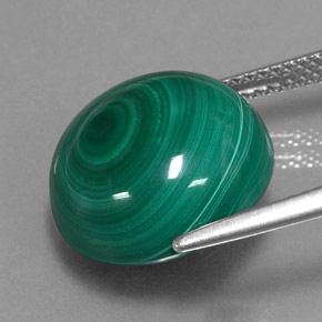 15.44캐럿 천연 여러 가지 빛깔의 녹색 말라카이트, 라운드 컷, 14.14 mm, 불투명체