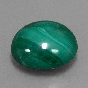 8.54캐럿 천연 여러 가지 빛깔의 녹색 말라카이트, 타원형 컷, 12.6×11.1 mm, 불투명체