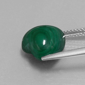 7.65캐럿 천연 여러 가지 빛깔의 녹색 말라카이트, 하트 모양, 11×10.9 mm, 불투명체