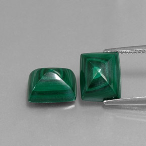 캐럿 천연 여러 가지 빛깔의 녹색 말라카이트 보석, 바게트, 9.8×8 mm, 불투명체