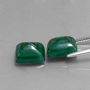캐럿 천연 여러 가지 빛깔의 녹색 말라카이트 보석, 바게트, 9.8×8 mm, 불투명체