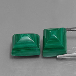 캐럿 천연 여러 가지 빛깔의 녹색 말라카이트 보석, 바게트, 11.2×9.2 mm, 불투명체