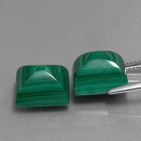 캐럿 천연 여러 가지 빛깔의 녹색 말라카이트 보석, 바게트, 11.2×9.2 mm, 불투명체