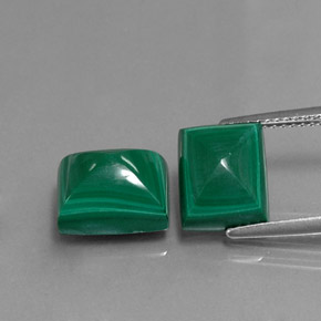 캐럿 천연 여러 가지 빛깔의 녹색 말라카이트 보석, 바게트, 10.2×8.1 mm, 불투명체