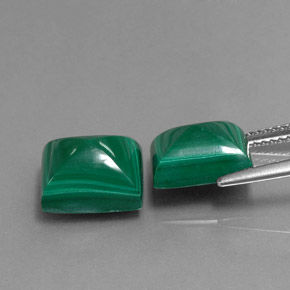 캐럿 천연 여러 가지 빛깔의 녹색 말라카이트 보석, 바게트, 10.2×8.1 mm, 불투명체