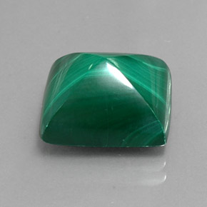 12.49캐럿 천연 여러 가지 빛깔의 녹색 말라카이트, 바게트, 13.2×11.2 mm, 불투명체