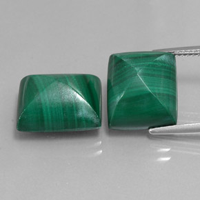 캐럿 천연 여러 가지 빛깔의 녹색 말라카이트 보석, 바게트, 13.2×11.1 mm, 불투명체