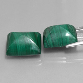캐럿 천연 여러 가지 빛깔의 녹색 말라카이트 보석, 바게트, 13.2×11.1 mm, 불투명체