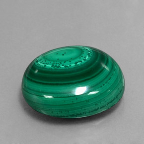 17.83캐럿 천연 여러 가지 빛깔의 녹색 말라카이트, 타원형 컷, 17×15.1 mm, 불투명체