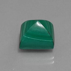 10.87캐럿 천연 여러 가지 빛깔의 녹색 말라카이트, 바게트, 11.3×9.2 mm, 불투명체