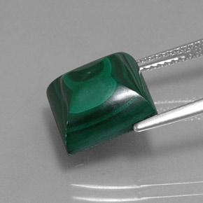 10.66캐럿 천연 여러 가지 빛깔의 녹색 말라카이트, 스퀘어, 11.2×11.2 mm, 불투명체