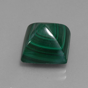10.81캐럿 천연 여러 가지 빛깔의 녹색 말라카이트, 스퀘어, 11.2×11.1 mm, 불투명체