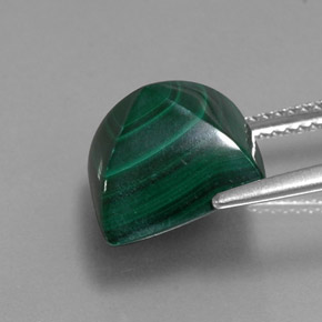 10.81캐럿 천연 여러 가지 빛깔의 녹색 말라카이트, 스퀘어, 11.2×11.1 mm, 불투명체