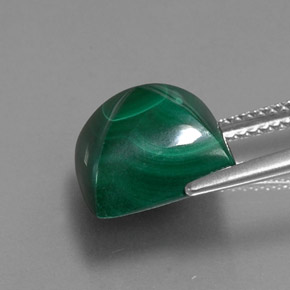 10.70캐럿 천연 여러 가지 빛깔의 녹색 말라카이트, 스퀘어, 10.9×10.9 mm, 불투명체