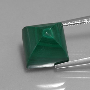 10.39캐럿 천연 여러 가지 빛깔의 녹색 말라카이트, 스퀘어, 10.3×10.3 mm, 불투명체