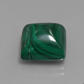 10.03캐럿 천연 여러 가지 빛깔의 녹색 말라카이트, 스퀘어, 11.3×11.1 mm, 불투명체