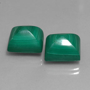 캐럿 천연 여러 가지 빛깔의 녹색 말라카이트 보석, 바게트, 12.1×10.2 mm, 불투명체