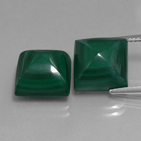 캐럿 천연 여러 가지 빛깔의 녹색 말라카이트 보석, 스퀘어, 11.2×11.2 mm, 불투명체