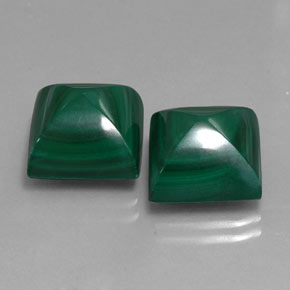 캐럿 천연 여러 가지 빛깔의 녹색 말라카이트 보석, 스퀘어, 11.2×11.2 mm, 불투명체