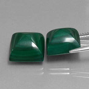 캐럿 천연 여러 가지 빛깔의 녹색 말라카이트 보석, 스퀘어, 11.2×11.2 mm, 불투명체