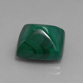 9.52캐럿 천연 여러 가지 빛깔의 녹색 말라카이트, 바게트, 11.7×10.1 mm, 불투명체