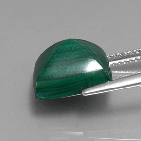 9.52캐럿 천연 여러 가지 빛깔의 녹색 말라카이트, 바게트, 11.7×10.1 mm, 불투명체
