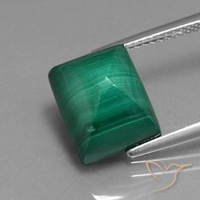 9.78캐럿 천연 미디엄 그린 말라카이트, 바게트, 11.3×9.2 mm, 불투명체