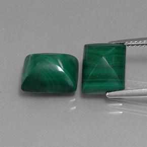 10.17캐럿 천연 여러 가지 빛깔의 녹색 말라카이트 보석, 바게트, 10.2×8.2 mm, 불투명체