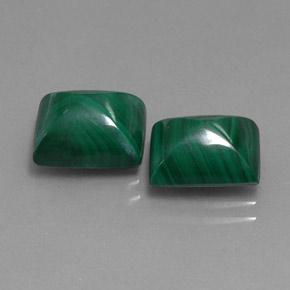 10.17캐럿 천연 여러 가지 빛깔의 녹색 말라카이트 보석, 바게트, 10.2×8.2 mm, 불투명체