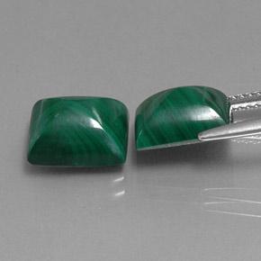 10.17캐럿 천연 여러 가지 빛깔의 녹색 말라카이트 보석, 바게트, 10.2×8.2 mm, 불투명체