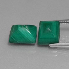 캐럿 천연 여러 가지 빛깔의 녹색 말라카이트 보석, 바게트, 10.3×8 mm, 불투명체