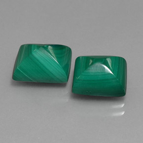 캐럿 천연 여러 가지 빛깔의 녹색 말라카이트 보석, 바게트, 10.3×8 mm, 불투명체
