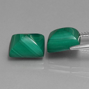 캐럿 천연 여러 가지 빛깔의 녹색 말라카이트 보석, 바게트, 10.3×8 mm, 불투명체