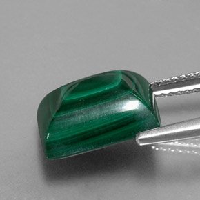 9.15캐럿 천연 여러 가지 빛깔의 녹색 말라카이트, 바게트, 12.2×10.1 mm, 불투명체