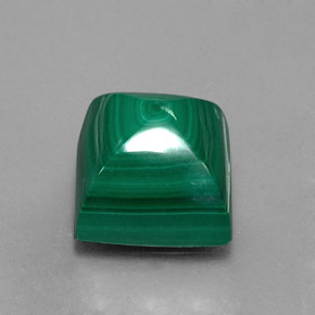 9.86캐럿 천연 여러 가지 빛깔의 녹색 말라카이트, 스퀘어, 12.2×10.1 mm, 불투명체