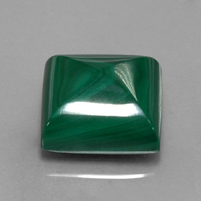 12.37캐럿 천연 여러 가지 빛깔의 녹색 말라카이트, 스퀘어, 12.2×12.2 mm, 불투명체