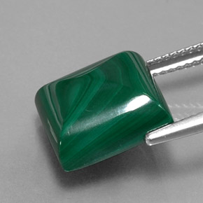 12.37캐럿 천연 여러 가지 빛깔의 녹색 말라카이트, 스퀘어, 12.2×12.2 mm, 불투명체