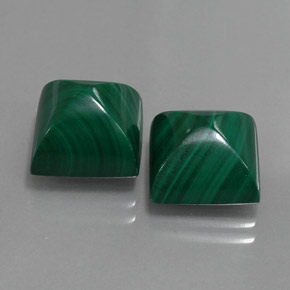 캐럿 천연 여러 가지 빛깔의 녹색 말라카이트 보석, 스퀘어, 10×9.9 mm, 불투명체
