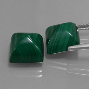 캐럿 천연 여러 가지 빛깔의 녹색 말라카이트 보석, 스퀘어, 10×9.9 mm, 불투명체
