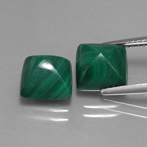 캐럿 천연 여러 가지 빛깔의 녹색 말라카이트 보석, 스퀘어, 8.1×8.1 mm, 불투명체