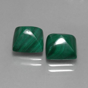 캐럿 천연 여러 가지 빛깔의 녹색 말라카이트 보석, 스퀘어, 8.1×8.1 mm, 불투명체