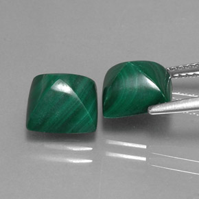 캐럿 천연 여러 가지 빛깔의 녹색 말라카이트 보석, 스퀘어, 8.1×8.1 mm, 불투명체