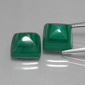 캐럿 천연 여러 가지 빛깔의 녹색 말라카이트 보석, 스퀘어, 9.1×9 mm, 불투명체