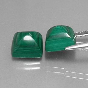 캐럿 천연 여러 가지 빛깔의 녹색 말라카이트 보석, 스퀘어, 9.1×9 mm, 불투명체