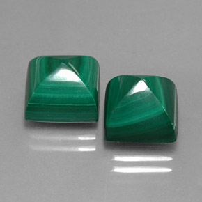 캐럿 천연 여러 가지 빛깔의 녹색 말라카이트 보석, 스퀘어, 9.2×9.2 mm, 불투명체
