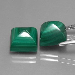 캐럿 천연 여러 가지 빛깔의 녹색 말라카이트 보석, 스퀘어, 9.2×9.2 mm, 불투명체