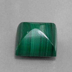 15.43캐럿 천연 미디엄 그린 말라카이트, 스퀘어, 13×13 mm, 불투명체