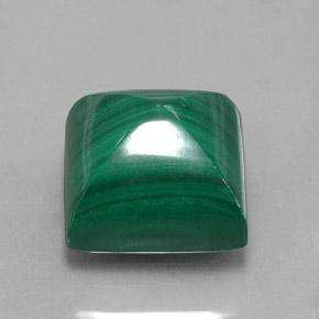 15.78캐럿 천연 여러 가지 빛깔의 녹색 말라카이트, 스퀘어, 12.2×12.1 mm, 불투명체