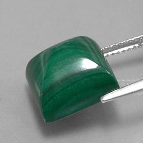 15.78캐럿 천연 여러 가지 빛깔의 녹색 말라카이트, 스퀘어, 12.2×12.1 mm, 불투명체